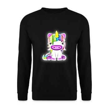 Luminous unicorn unicorn gift idea kids - Unisex Sweatshirt - black - Front - Alina (178cm) & Michal (187cm)