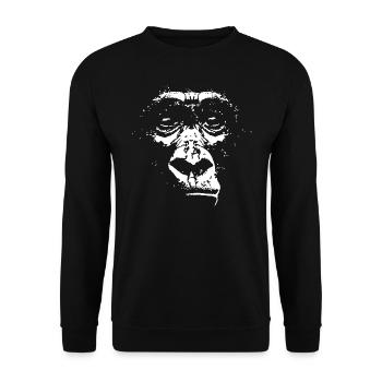 Gorilla Face Gorilla Kopf Gesicht - Unisex Pullover - Schwarz - Vorne - Alina (178cm) & Michal (187cm)