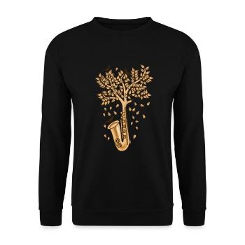 Saxophon Kapelle Blasmusik - Unisex Pullover - Schwarz - Vorne - Alina (178cm) & Michal (187cm)