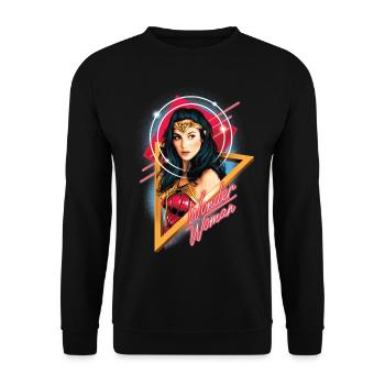 Wonder Woman 1984 Porträt - Unisex Pullover - Schwarz - Vorne - Alina (178cm) & Michal (187cm)