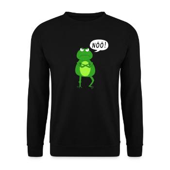 Lustige Amphibie - Unisex Pullover - Schwarz - Vorne - Alina (178cm) & Michal (187cm)