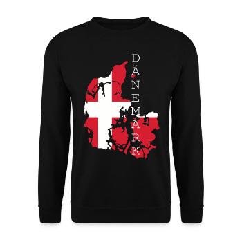 denmark flag - Unisex Sweatshirt - black - Front - Alina (178cm) & Michal (187cm)