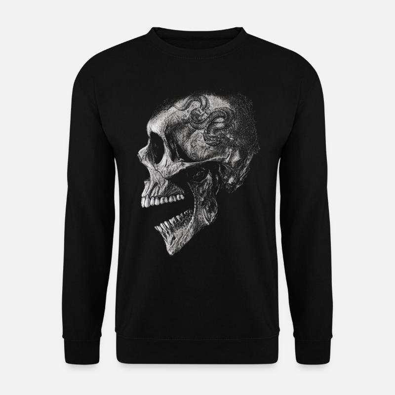 Tête de mort avec dragon - Sweat-shirt Unisexe - noir