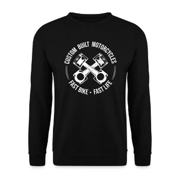Custom Bike Bobber Cafe Racer Cruiser Biker - Unisex Pullover - Schwarz - Vorne - Alina (178cm) & Michal (187cm)