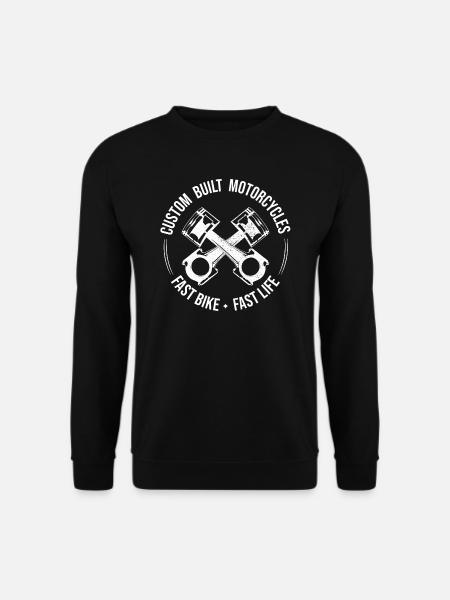 Custom Bike Bobber Cafe Racer Cruiser Biker - Unisex Pullover - Schwarz