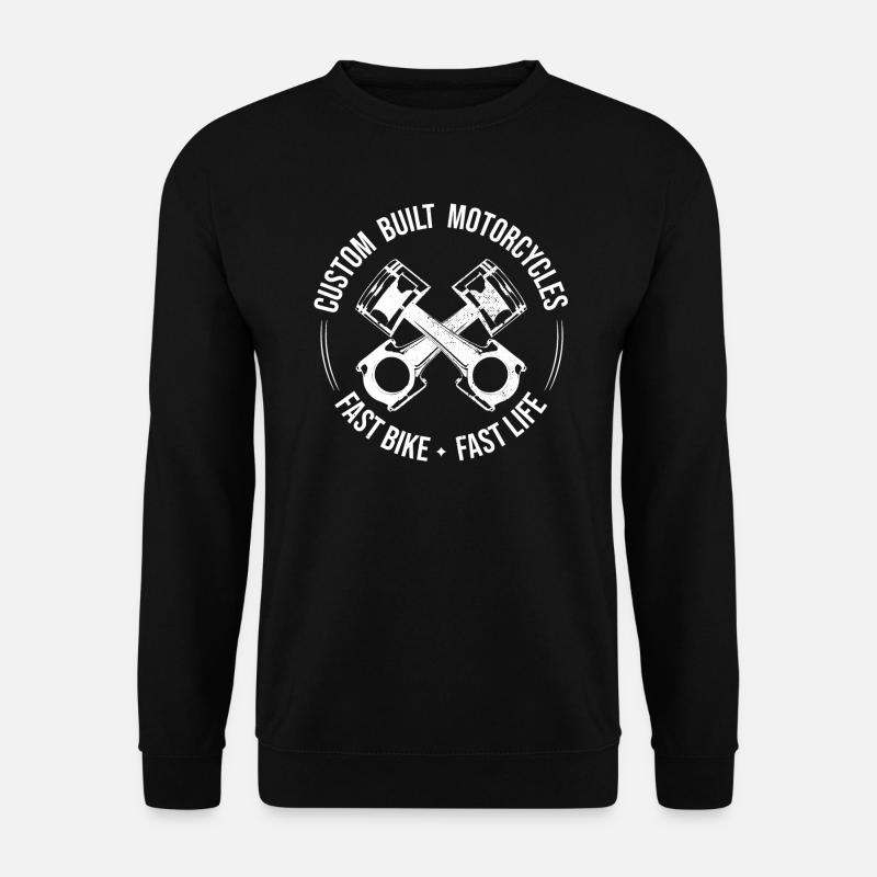 Custom Bike Bobber Cafe Racer Cruiser Biker - Unisex Pullover - Schwarz