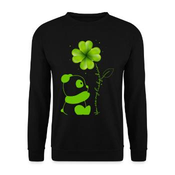 You Are My Lucky Charm Panda Shamrock - Unisex Sweatshirt - black - Front - Alina (178cm) & Michal (187cm)