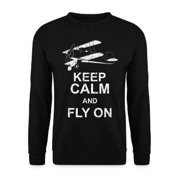 Airplane Pilot Flying Relax Rest I Gift - Unisex Sweatshirt - black - Front - Alina (178cm) & Michal (187cm)
