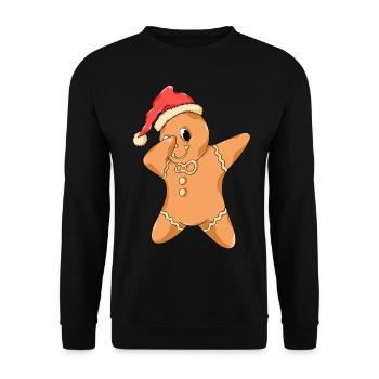 Dab Lebkuchen Gingerbread Weihnachten Xmas Dabbing - Unisex Pullover - Schwarz - Vorne - Alina (178cm) & Michal (187cm)