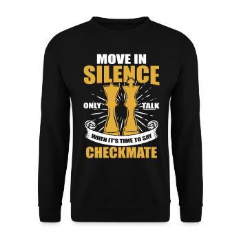 Schach Geschenkidee für Schachspieler Schachmatt - Unisex Pullover - Schwarz - Vorne - Alina (178cm) & Michal (187cm)