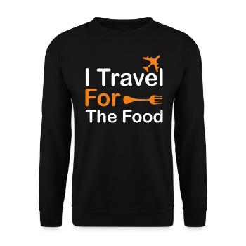 I Travel For The Food 2 - Unisex Sweatshirt - black - Front - Alina (178cm) & Michal (187cm)
