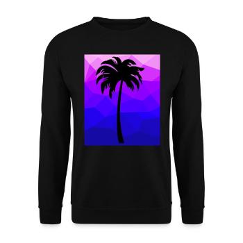 Palme auf Polygon - Unisex Pullover - Schwarz - Vorne - Alina (178cm) & Michal (187cm)