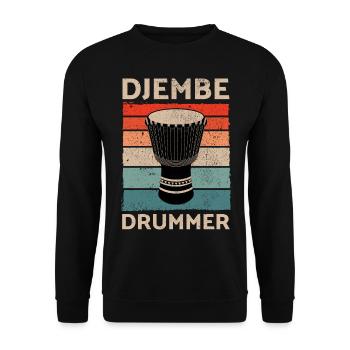 Djembé Drummer Musique Drum Musicien Vintage Retro - Sweat-shirt Unisexe - noir - Devant - Alina (178cm) & Michal (187cm)