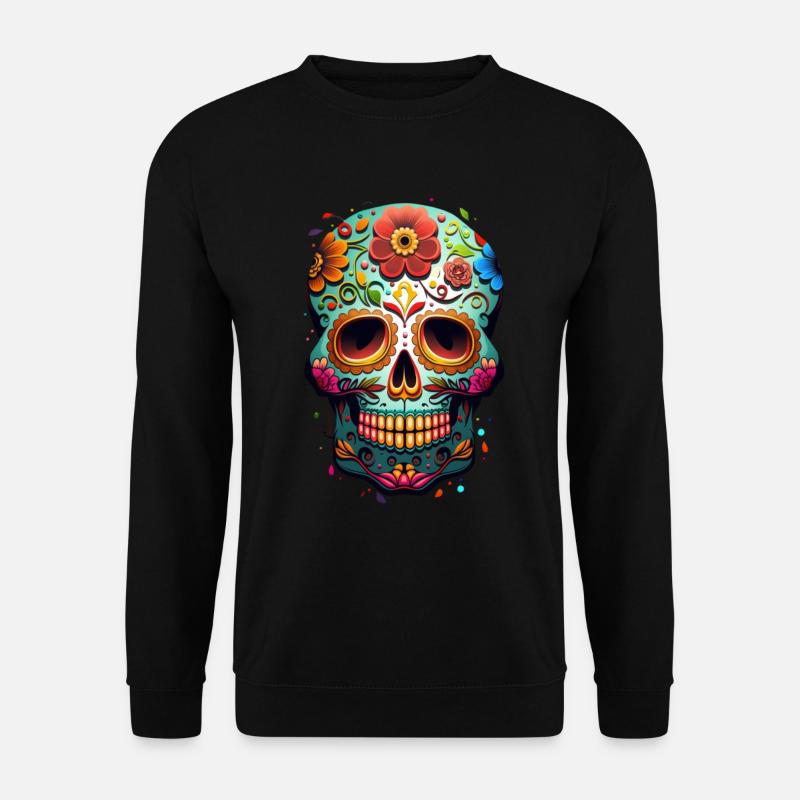 Crâne décoratif Méxicain - Sweat-shirt Unisexe - noir
