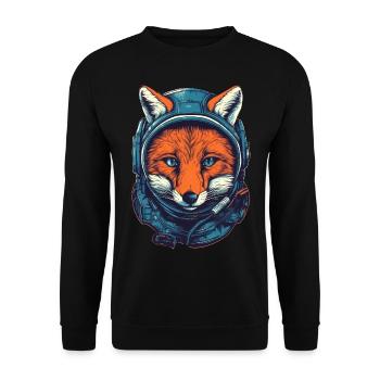 Fuchs Astronaut - Unisex Pullover - Schwarz - Vorne - Alina (178cm) & Michal (187cm)