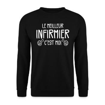 Le Meilleur Infirmier, C'Est Moi - Sweat-shirt Unisexe - noir - Devant - Alina (178cm) & Michal (187cm)