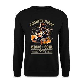 Musique Country Guitare Guitariste Chanteur Vintage - Sweat-shirt Unisexe - noir - Devant - Alina (178cm) & Michal (187cm)