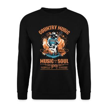 Musique Country Guitare Guitariste Chanteur Vintage - Sweat-shirt Unisexe - noir - Devant - Alina (178cm) & Michal (187cm)