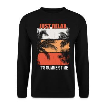 Sommer - Just Relax son heure d’été - Sweat-shirt Unisexe - noir - Devant - Alina (178cm) & Michal (187cm)