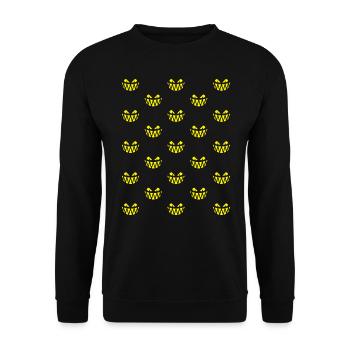 Halloween Frights (Pattern Raster / Yellow / PNG) - Unisex Sweatshirt - black - Front - Alina (178cm) & Michal (187cm)
