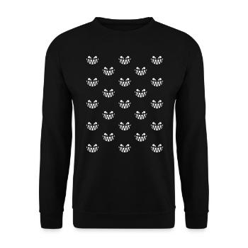 Halloween Frights (Pattern / Raster / White / PNG) - Unisex Sweatshirt - black - Front - Alina (178cm) & Michal (187cm)