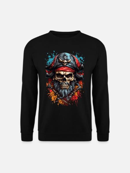 Buccaneer Skull: Spooky Adventures - Unisex Sweatshirt - black