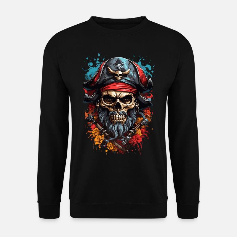 Buccaneer Skull: Spooky Adventures - Unisex Sweatshirt - black