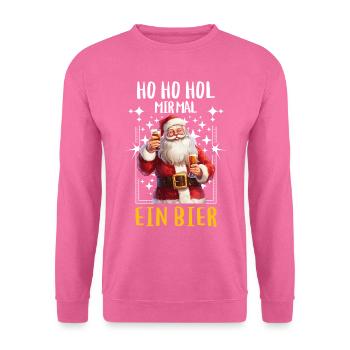 Weihnachtsmann Bier Saufen Alkohol Weihnachten - Unisex Pullover - Pink - Vorne