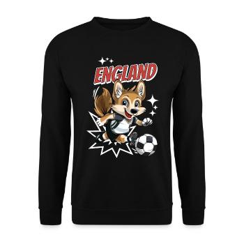 Football England Dog Animal Footballer Fan Team - Unisex Sweatshirt - black - Front - Alina (178cm) & Michal (187cm)