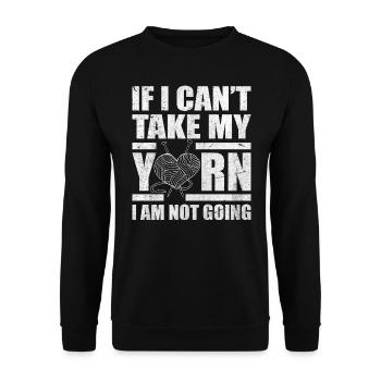 Wenn ich mein Garn nicht nehmen kann, gehe ich nicht - Stricken - Unisex Pullover - Schwarz - Vorne - Alina (178cm) & Michal (187cm)