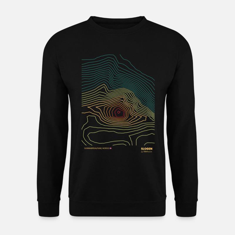 Slogen mountain contour lines - Unisex Sweatshirt - black