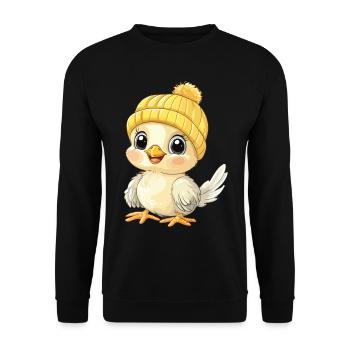 Chicken Cute Baby Kids Animal Chick Cartoon - Unisex Sweatshirt - black - Front - Alina (178cm) & Michal (187cm)