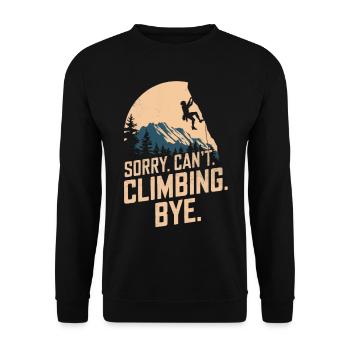Klettern Freeclimbing felsklettern Spruch - Unisex Pullover - Schwarz - Vorne - Alina (178cm) & Michal (187cm)