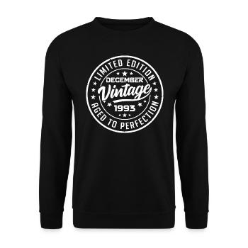December 1993 Vintage Retro December 1993 Gift - Unisex Sweatshirt - black - Front - Alina (178cm) & Michal (187cm)