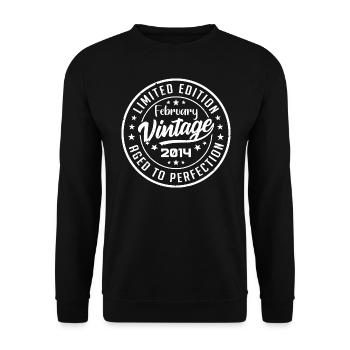 Vintage Gift February 2014 Retro February 2014 - Unisex Sweatshirt - black - Front - Alina (178cm) & Michal (187cm)