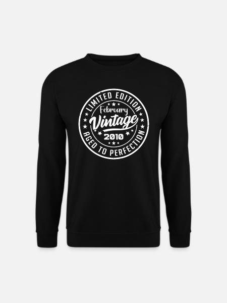 Jahrgang Februar 2010 Retro Februar 2010 Geschenk - Unisex Pullover - Schwarz