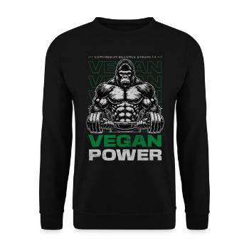 Le pouvoir végétalien – La compassion devient la force - Sweat-shirt Unisexe - noir - Devant - Alina (178cm) & Michal (187cm)
