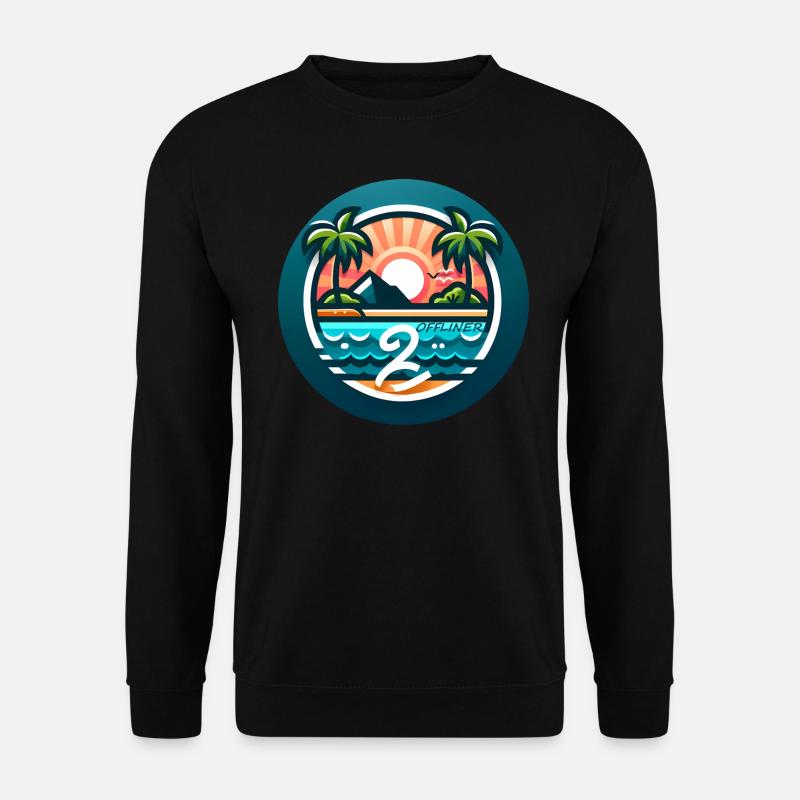 Bunte Palmeninsel Offliner - Unisex Pullover - Schwarz