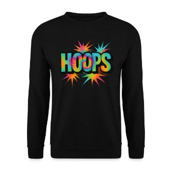 Hoops Basketball Sport Geschenkidee BBall - Unisex Pullover - Schwarz - Vorne - Alina (178cm) & Michal (187cm)
