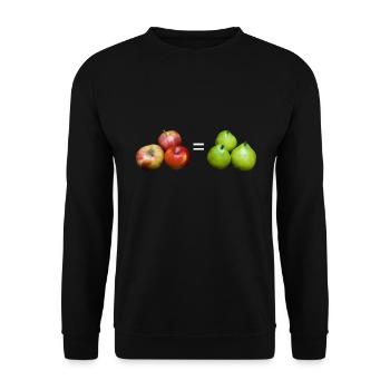 Compare apples to pears, fruit, apple, pear - Unisex Sweatshirt - black - Front - Alina (178cm) & Michal (187cm)