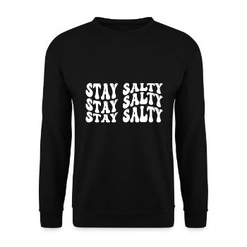 Stay Salty - Unisex Pullover - Schwarz - Vorne - Alina (178cm) & Michal (187cm)