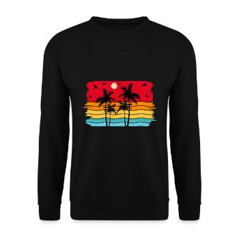 Sunset beach summer gift beach retro - Unisex Sweatshirt - black - Front - Alina (178cm) & Michal (187cm)