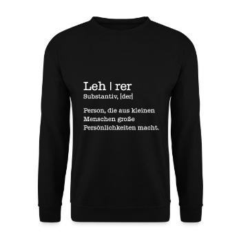 Lehrer Geschenk Student Schule - Unisex Pullover - Schwarz - Vorne - Alina (178cm) & Michal (187cm)