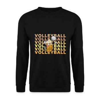 Volleyball Bier Biertrinker Volleyballtrainer - Unisex Pullover - Schwarz - Vorne - Alina (178cm) & Michal (187cm)