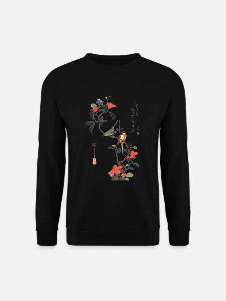 Karmesinblüten-Singvögel - Unisex Pullover - Schwarz