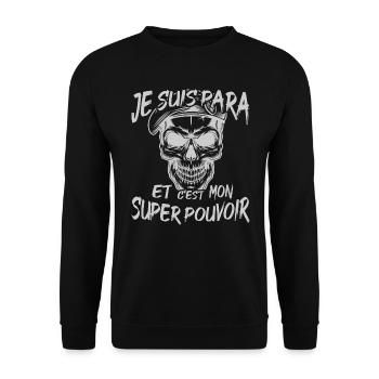 para militaire parachutiste - Sweat-shirt Unisexe - noir - Devant - Alina (178cm) & Michal (187cm)