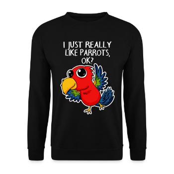 Papagei - Sweat-shirt Unisexe - noir - Devant - Alina (178cm) & Michal (187cm)