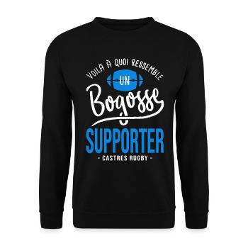 rugby supporter bogosse Castres Cadeau Rugby - Sweat-shirt Unisexe - noir - Devant - Alina (178cm) & Michal (187cm)