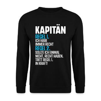 Kapitän Boot Schiff Segeln Segler Segelboot - Unisex Pullover - Schwarz - Vorne - Alina (178cm) & Michal (187cm)