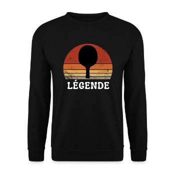 PING PONG - TENNIS DE TABLE RÉTRO SUNSET RAQUETTE - Sweat-shirt Unisexe - noir - Devant - Alina (178cm) & Michal (187cm)